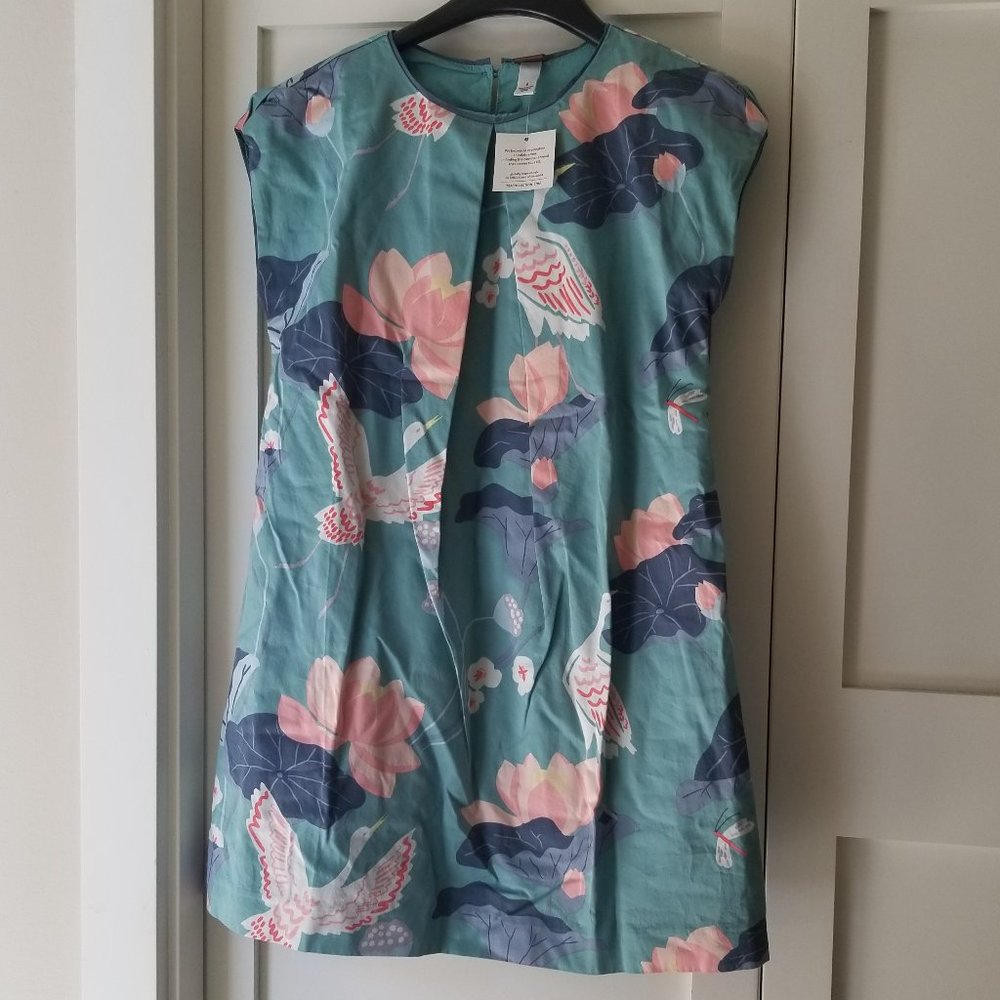 Tea Collection green lotus egret dress